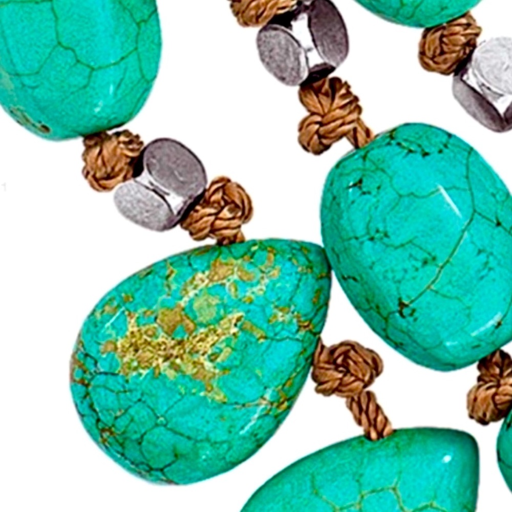 Silpada Vintage Rare Drops Of( The Ocean 3 Strand Turquoise Necklace - Picture 6 of 10
